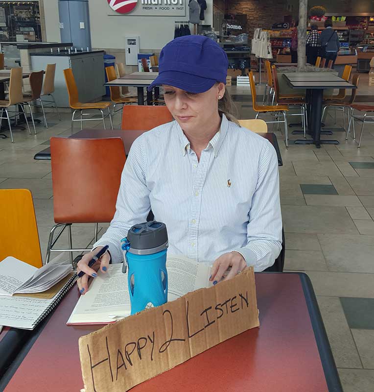 Dr Robyn doing Happy To Listen at the mall